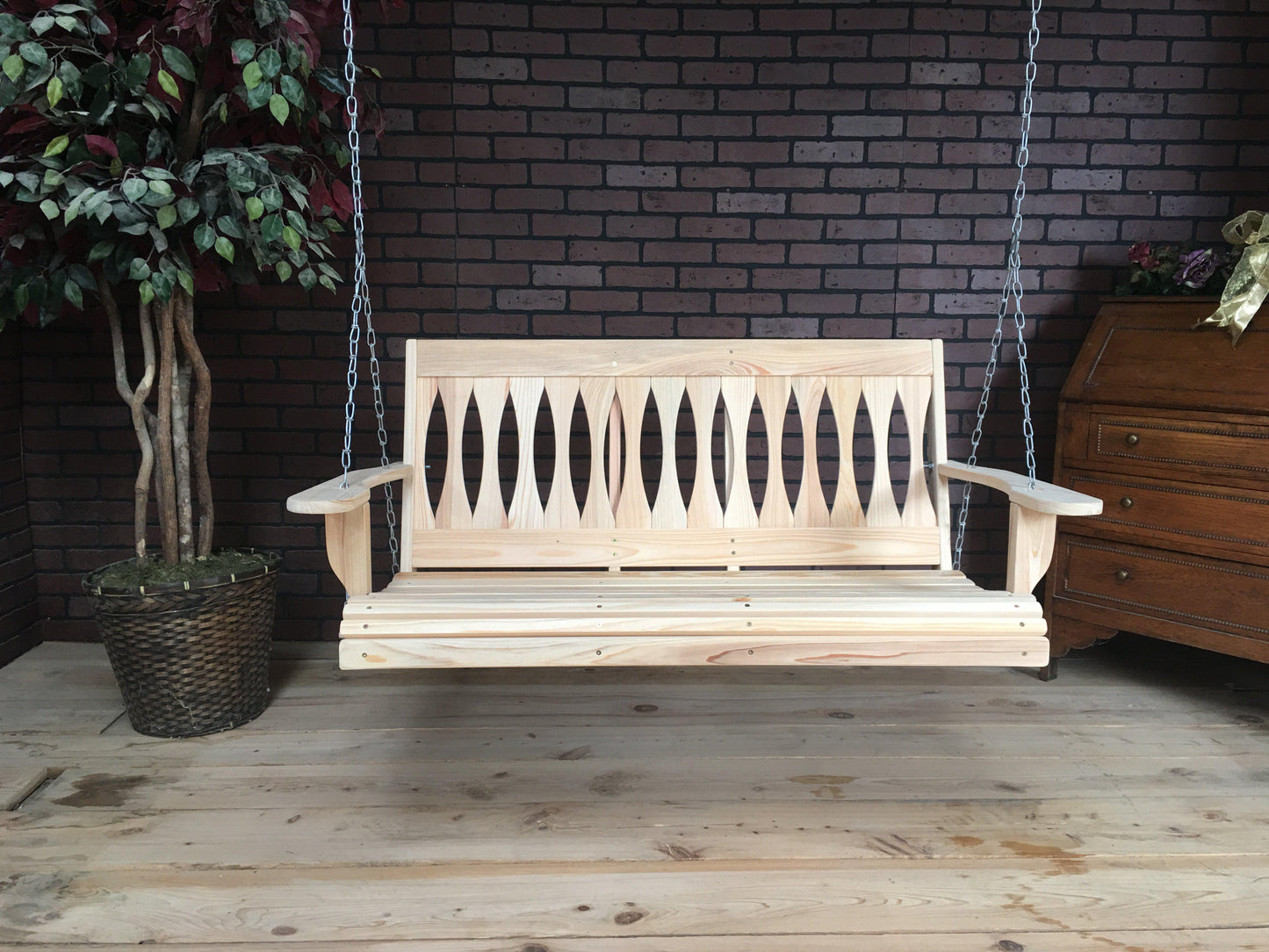 LA Swings Inc 4ft Diamond Back Porch Swing - LEAD TIME TO SHIP  (UNFINISHED 7 BUSINESS DAYS) - (FINISHED 15 BUSINESS DAYS)