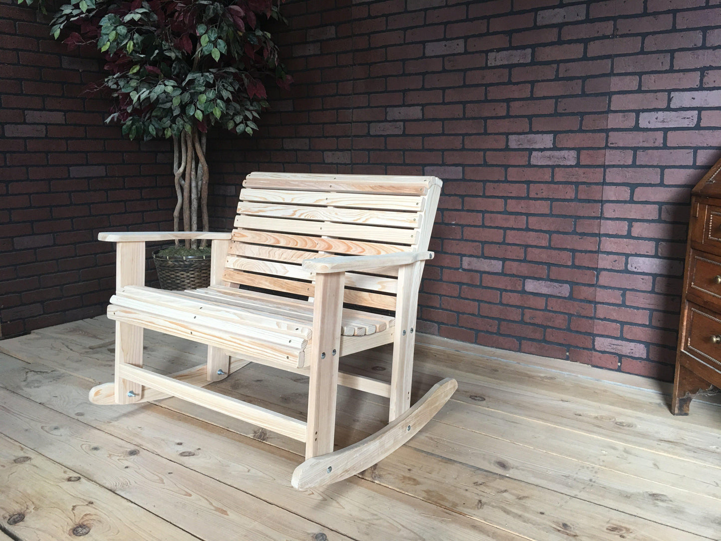 LA Swings Inc 3 ft Cypress Roll Back Rocking chair - LEAD TIME TO SHIP  (UNFINISHED 7 BUSINESS DAYS) - (FINISHED 15 BUSINESS DAYS)