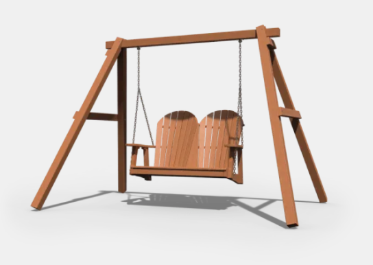 Patiova Pressure Treated Pine Notched Swing A-Frame w/ 4' Adirondack Swing - LEAD TIME TO SHIP 3 WEEKS