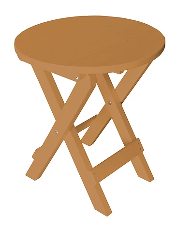 A&L Furniture Co. Recycled Plastic Round Folding Bistro Table - Cedar