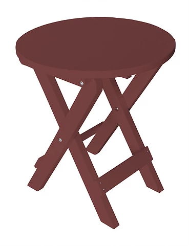 A&L Furniture Co. Recycled Plastic Round Folding Bistro Table - Cherrywood