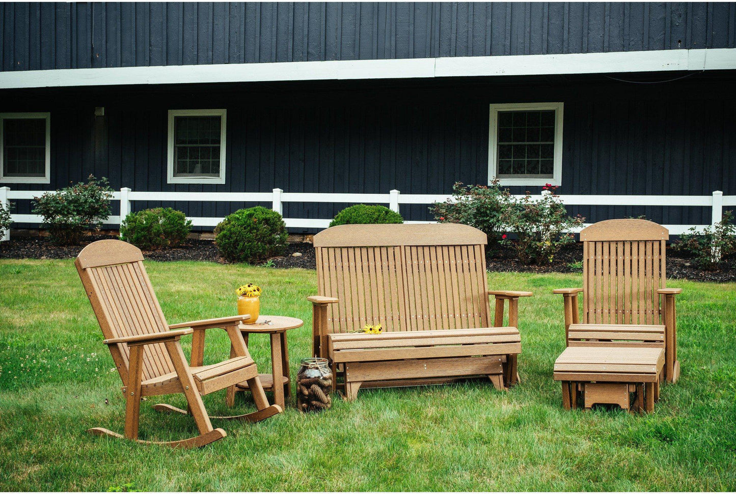 LuxCraft Classic Highback 4ft. Recycled Plastic Patio Glider  - LEAD TIME TO SHIP 7 BUSINESS DAYS OR LESS