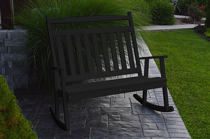 Bryton Park Poly Furniture Recycled Plastic Classic Double Rocking Chair - LEAD TIME TO SHIP 10 BUSINESS DAYS