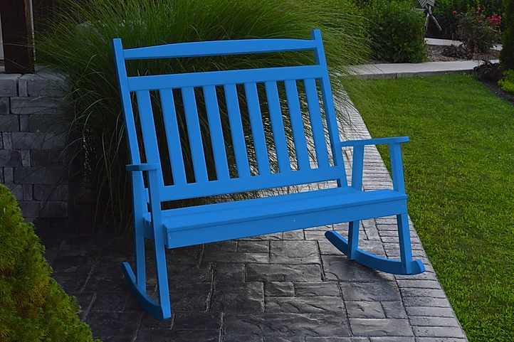 Bryton Park Poly Furniture Recycled Plastic Classic Double Rocking Chair - LEAD TIME TO SHIP 10 BUSINESS DAYS