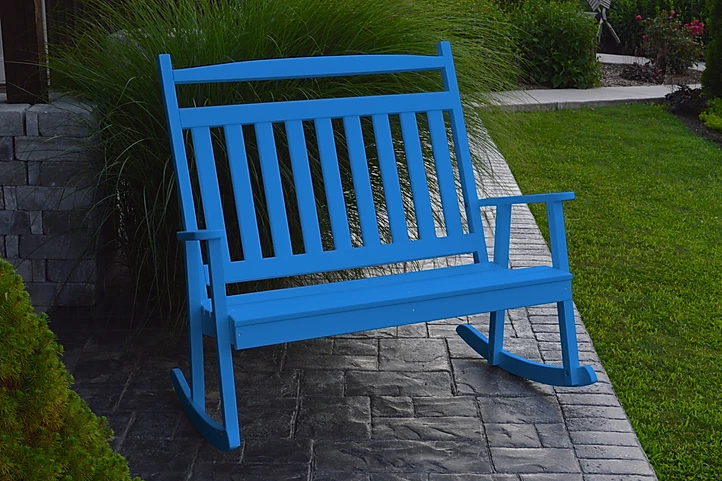 A&L Furniture Company Recycled Plastic Classic Double Rocking Chair - LEAD TIME TO SHIP 10 BUSINESS DAYS