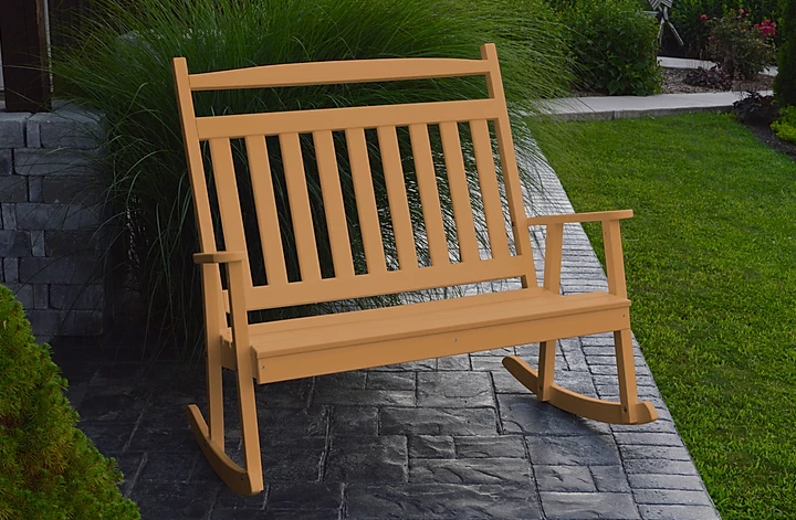 Bryton Park Poly Furniture Recycled Plastic Classic Double Rocking Chair - LEAD TIME TO SHIP 10 BUSINESS DAYS
