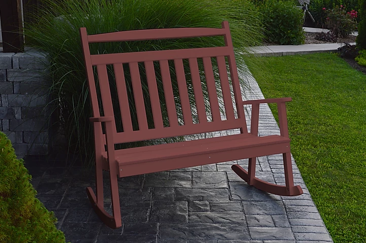 Bryton Park Poly Furniture Recycled Plastic Classic Double Rocking Chair - LEAD TIME TO SHIP 10 BUSINESS DAYS