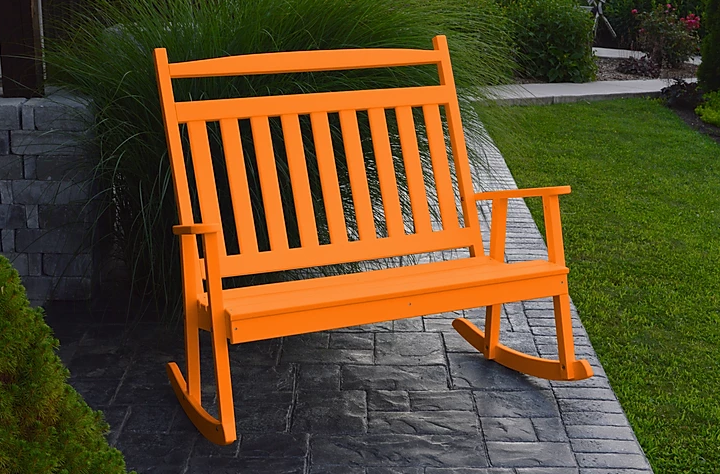 Bryton Park Poly Furniture Recycled Plastic Classic Double Rocking Chair - LEAD TIME TO SHIP 10 BUSINESS DAYS