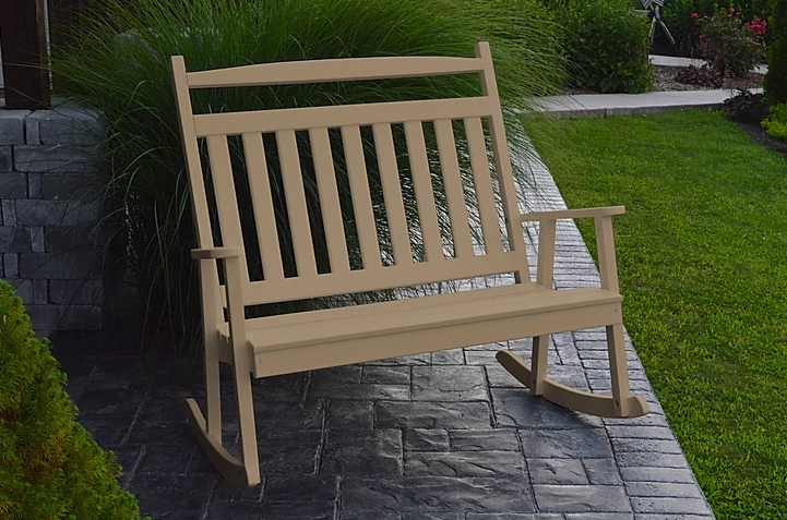 Bryton Park Poly Furniture Recycled Plastic Classic Double Rocking Chair - LEAD TIME TO SHIP 10 BUSINESS DAYS