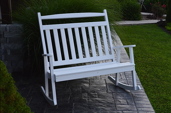 Bryton Park Poly Furniture Recycled Plastic Classic Double Rocking Chair - LEAD TIME TO SHIP 10 BUSINESS DAYS