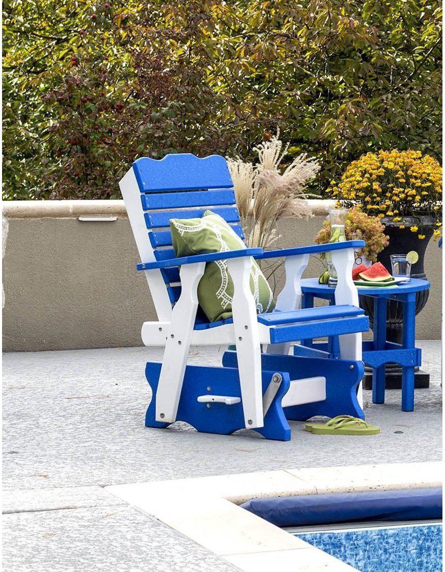Leisure Lawns Amish Made Recycled Plastic Single Glider (Curve-Back) Model #110 - LEAD TIME TO SHIP 4 WEEKS
