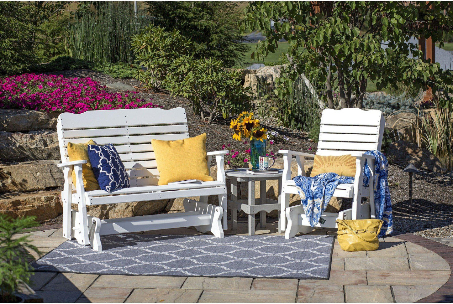Leisure Lawns Amish Made Recycled Plastic 4' Curve-Back Glider Chair Model #406 - LEAD TIME TO SHIP 4 WEEKS