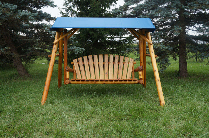 5ft vanished lawn swing with pacific blue canopy