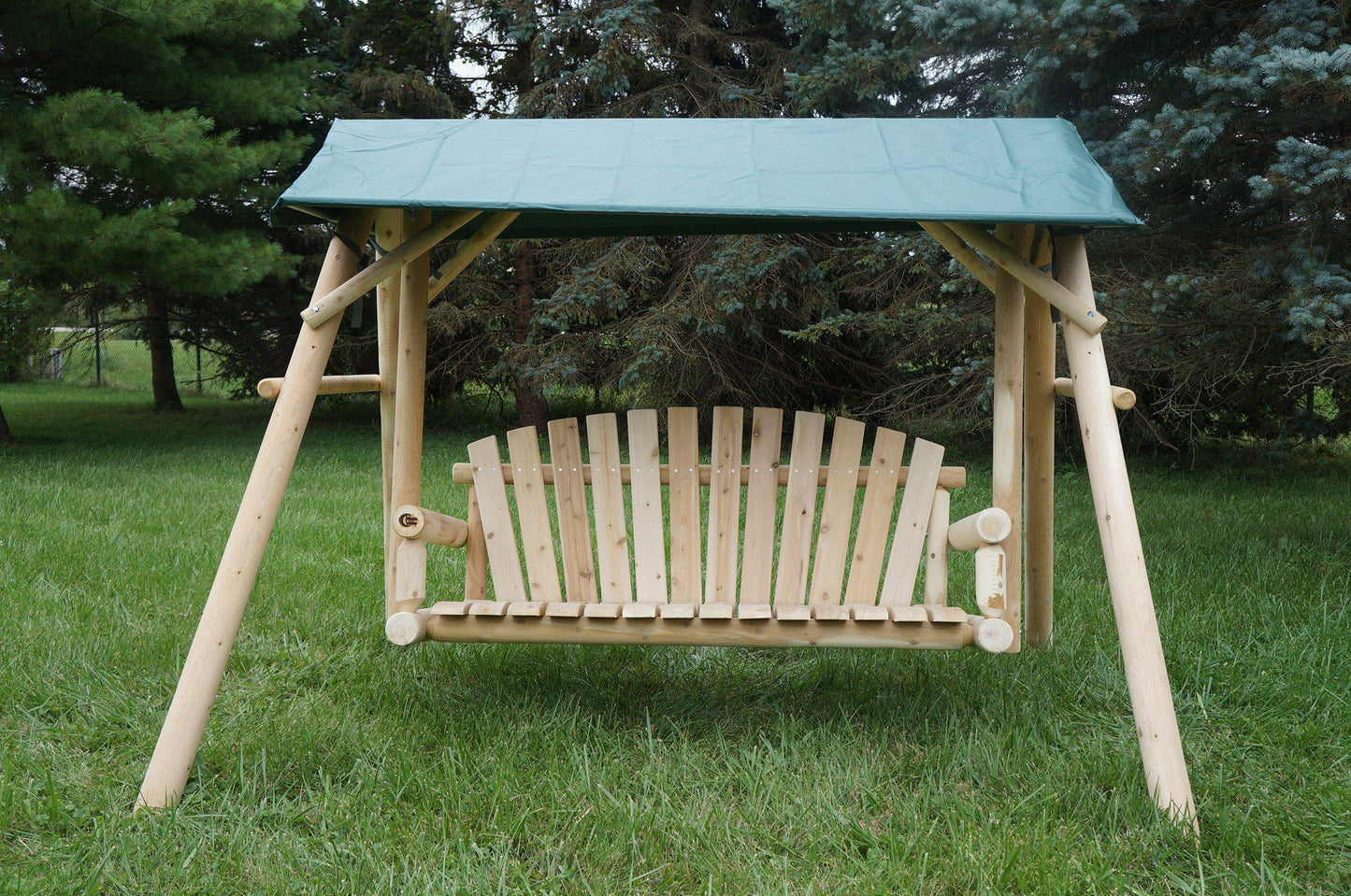 5ft unfinished lawn swing with pacific blue canopy