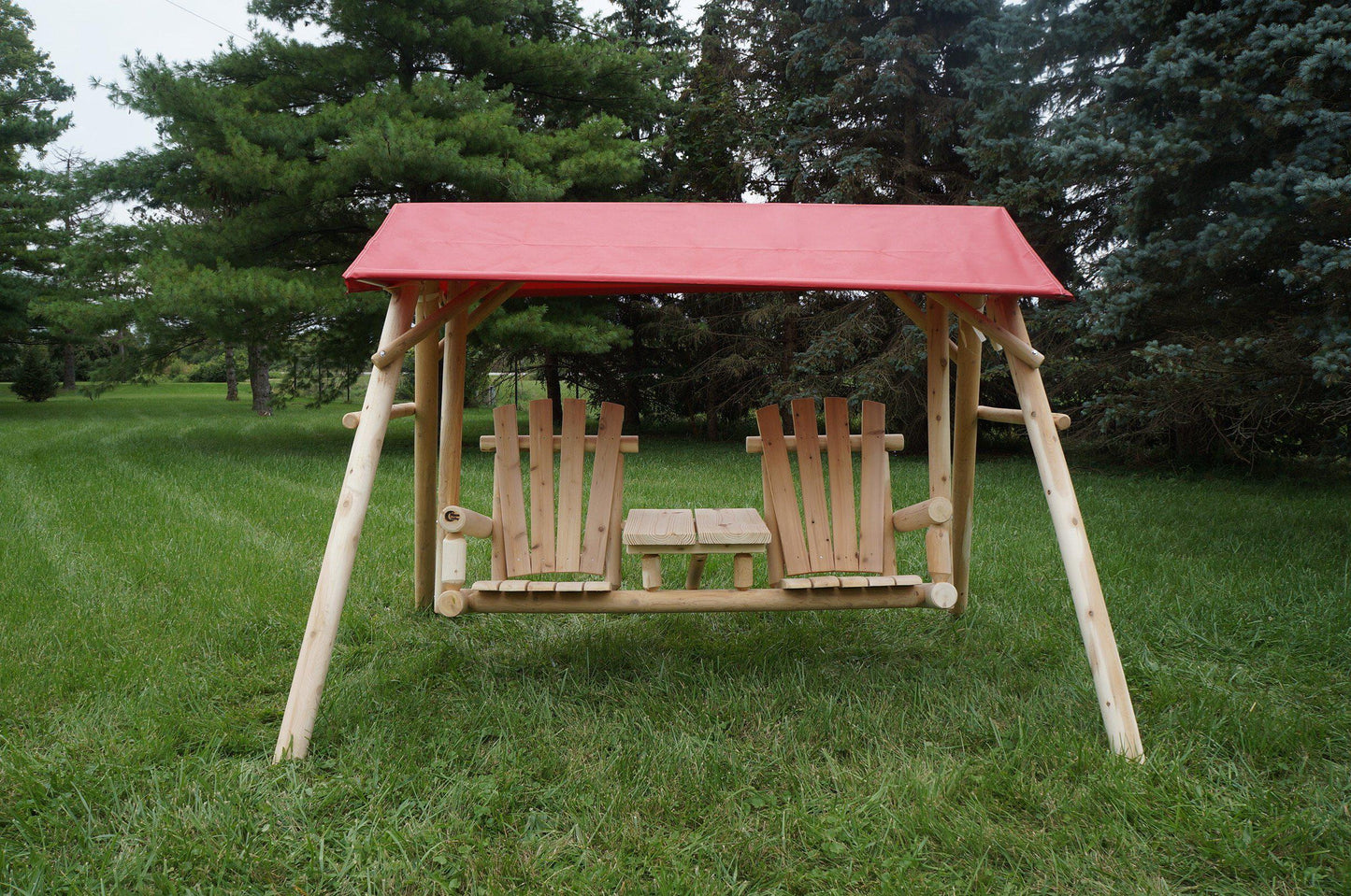 Moon Valley Rustic Tete-a-tete Lawn Swing  - LEAD TIME TO SHIP 2 WEEKS OR LESS