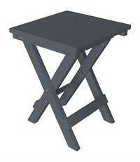A&L Furniture Co. Recycled Plastic Square Folding Bistro Table - Dark Gray