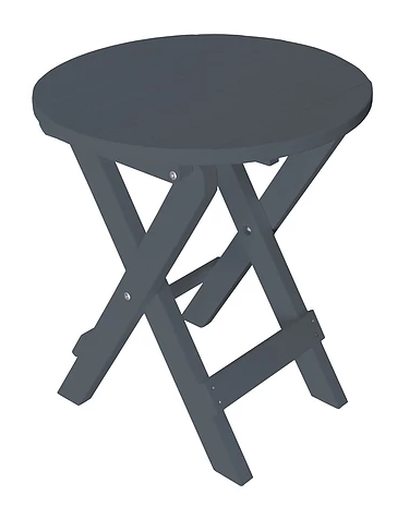 A&L Furniture Co. Recycled Plastic Round Folding Bistro Table - Dark Gray
