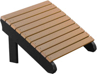 LuxCraft Recycled Plastic Deluxe Adirondack Footrest - Cedar on black