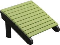 LuxCraft Recycled Plastic Deluxe Adirondack Footrest - Lime Green On Black