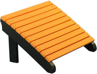 LuxCraft Recycled Plastic Deluxe Adirondack Footrest - Tangerine on Black