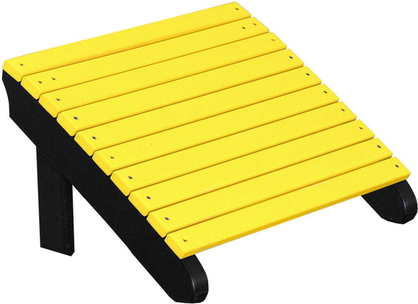 LuxCraft Recycled Plastic Deluxe Adirondack Footrest - Yellow on Black