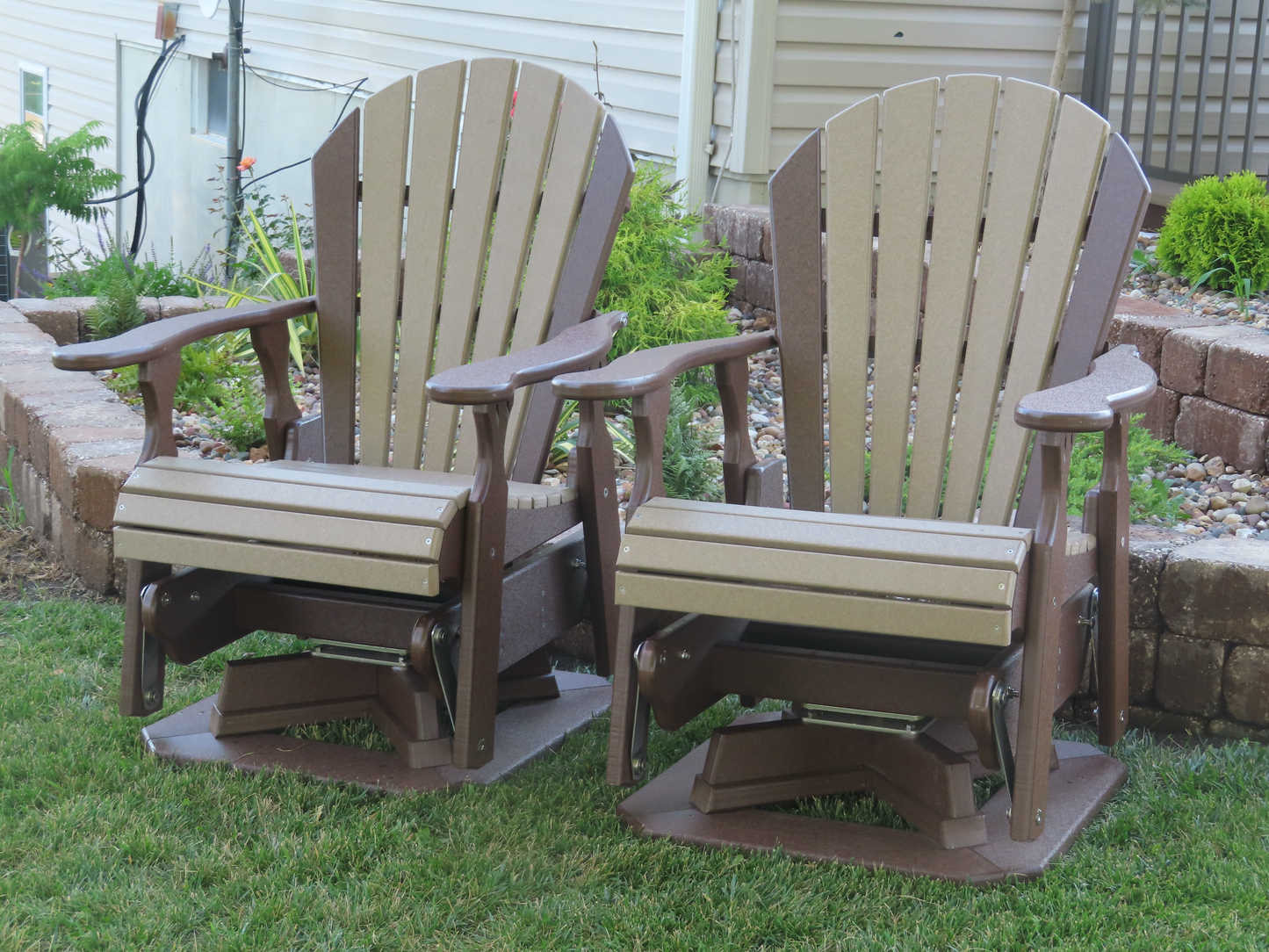 Dutch Boy Fully Assembled Poly Adirondack Swivel Glider Chair Set - LEAD TIME TO SHIP 3 WEEKS