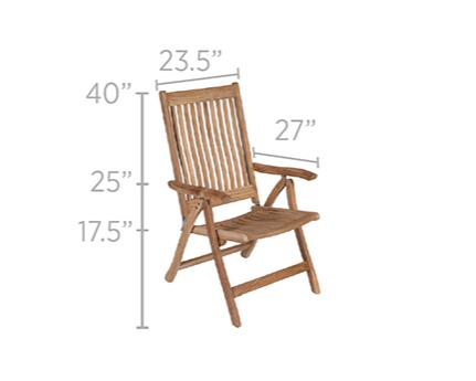 Royal Teak Collection Outdoor Estate Reclining Arm Chair - SHIPS WITHIN 1 TO 2 BUSINESS DAYS