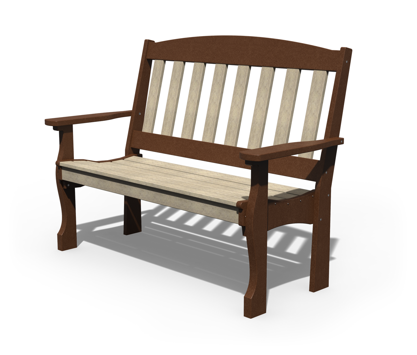 Patiova Recycled Plastic 4' English Garden Bench - LEAD TIME TO SHIP 3 WEEKS