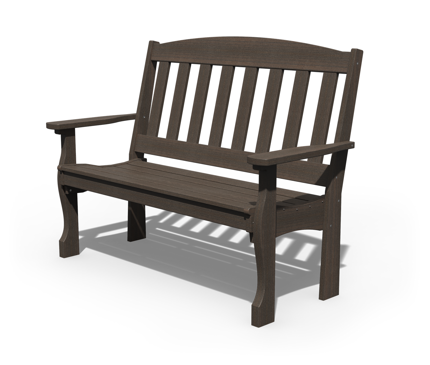 Patiova Recycled Plastic 4' English Garden Bench - LEAD TIME TO SHIP 3 WEEKS