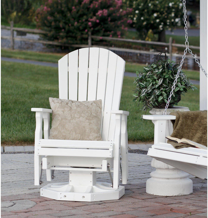 poly fanback swivel glider white