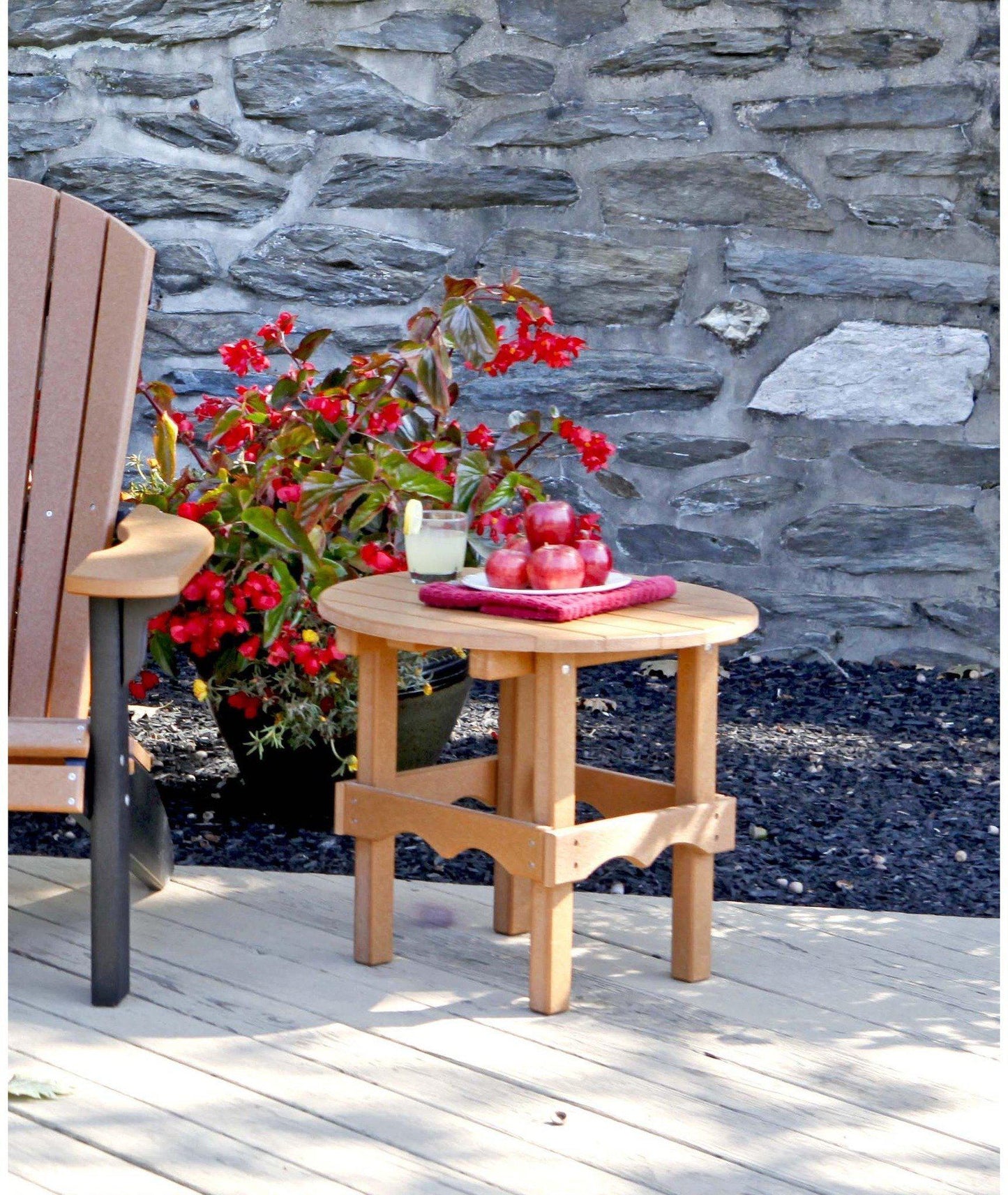 Leisure Lawns Amish Made Recycled Plastic Round Side Table Model #76 - LEAD TIME TO SHIP 4 WEEKS