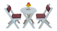 A&L Furniture Co. Recycled Plastic Amish Coronado Round Folding Bistro Set - White