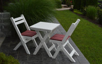 A&L Furniture Company Recycled Plastic Amish Coronado Square Folding Bistro Set - White