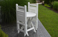 A&L Furniture Co. Recycled Plastic Amish Coronado Round Folding Bistro Set - White