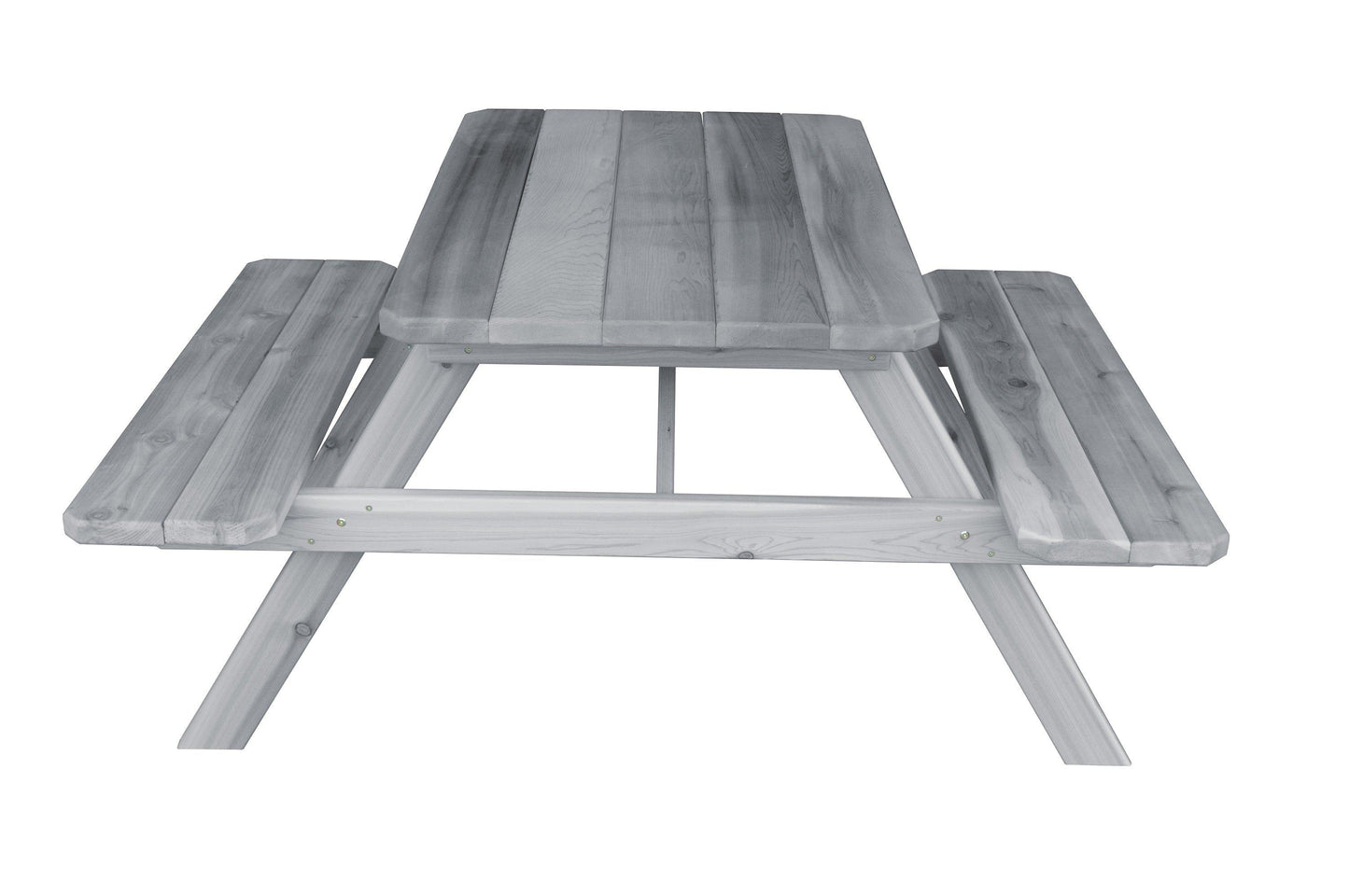 Regallion Outdoor Western Red Cedar 5' Table w/Attached Benches - LEAD TIME TO SHIP 2 WEEKS