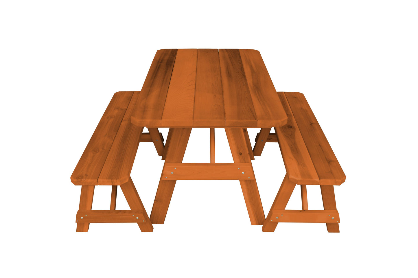 A&L FURNITURE CO.Western Red Cedar 8' Traditional Table w/  4' Benches - LEAD TIME TO SHIP 4 WEEKS OR LESS