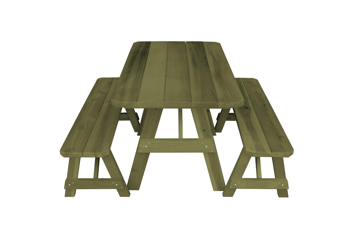A&L FURNITURE CO. Western Red Cedar 4' Traditional Table w/2 Benches - Specify for FREE 2" Umbrella Hole - LEAD TIME TO SHIP 4 WEEKS OR LESS