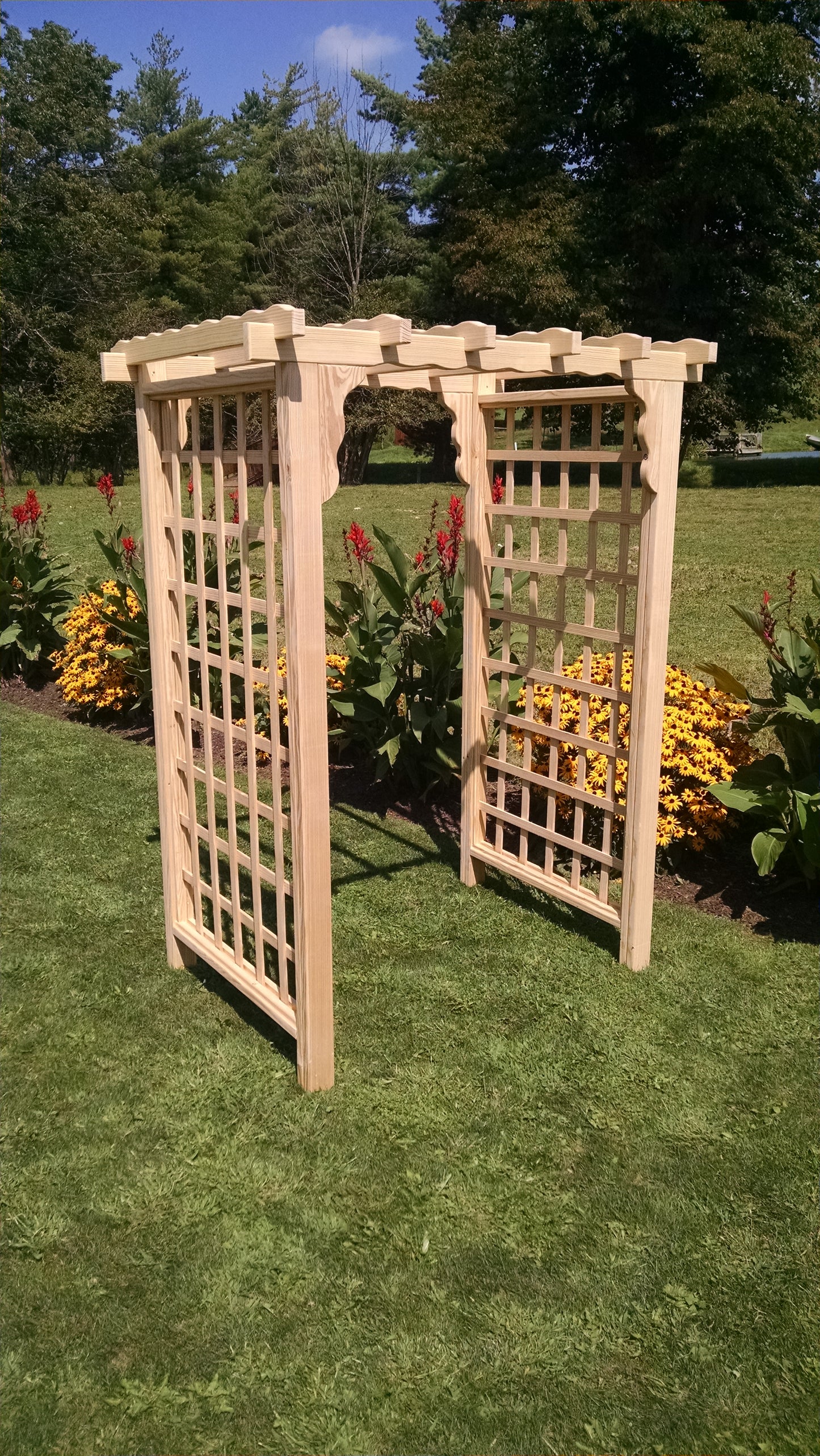 A&L FURNITURE CO. 4' Lexington Pressure Treated Pine Arbor - LEAD TIME TO SHIP 10 BUSINESS DAYS