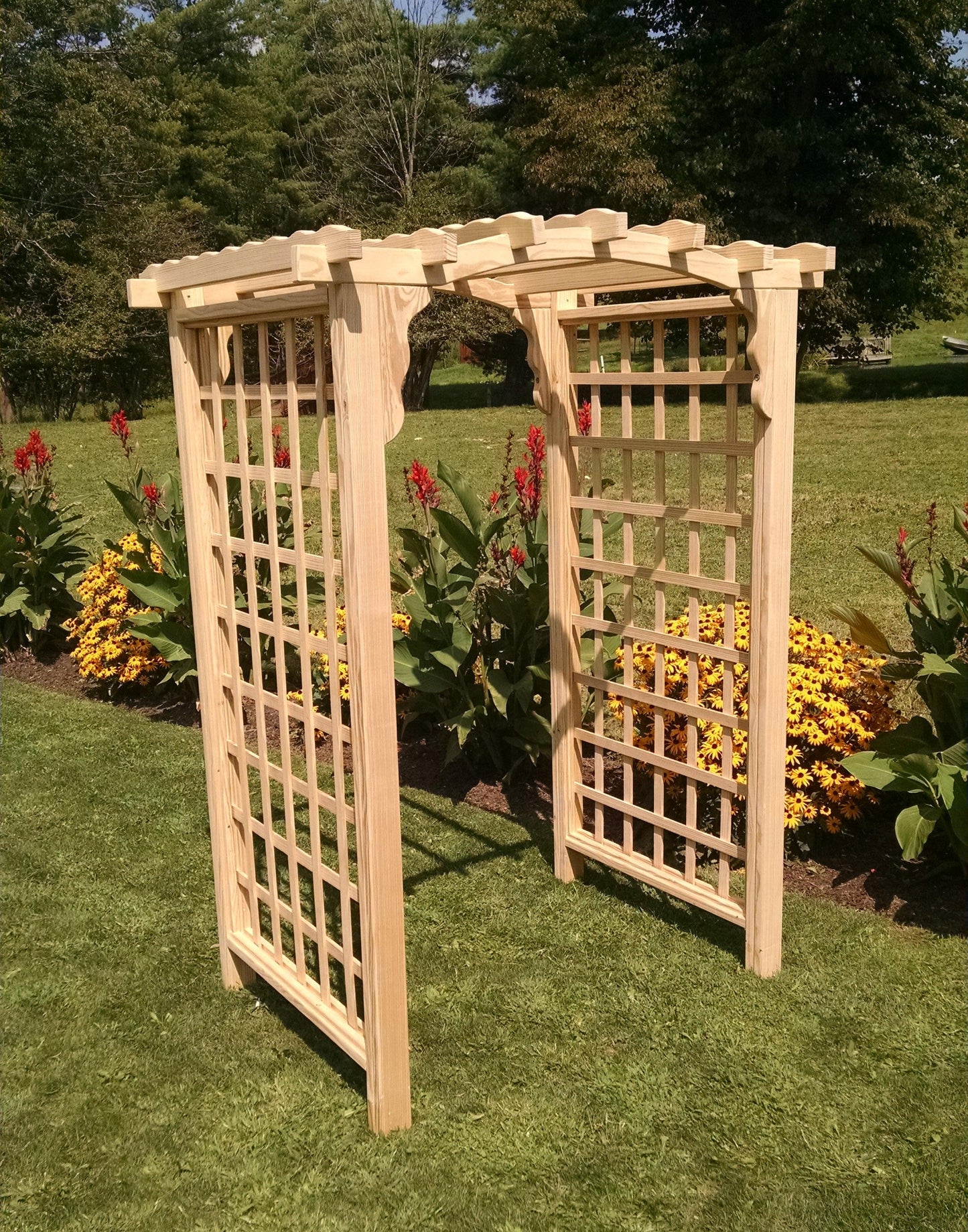 A&L FURNITURE CO. 5' Cambridge Pressure Treated Pine Arbor - LEAD TIME TO SHIP 10 BUSINESS DAYS