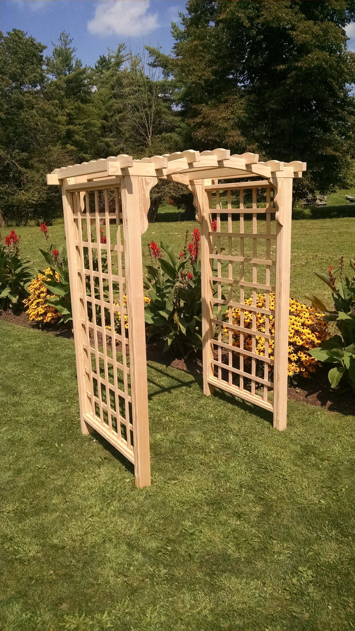A&L FURNITURE CO. 5' Cambridge Pressure Treated Pine Arbor - LEAD TIME TO SHIP 10 BUSINESS DAYS