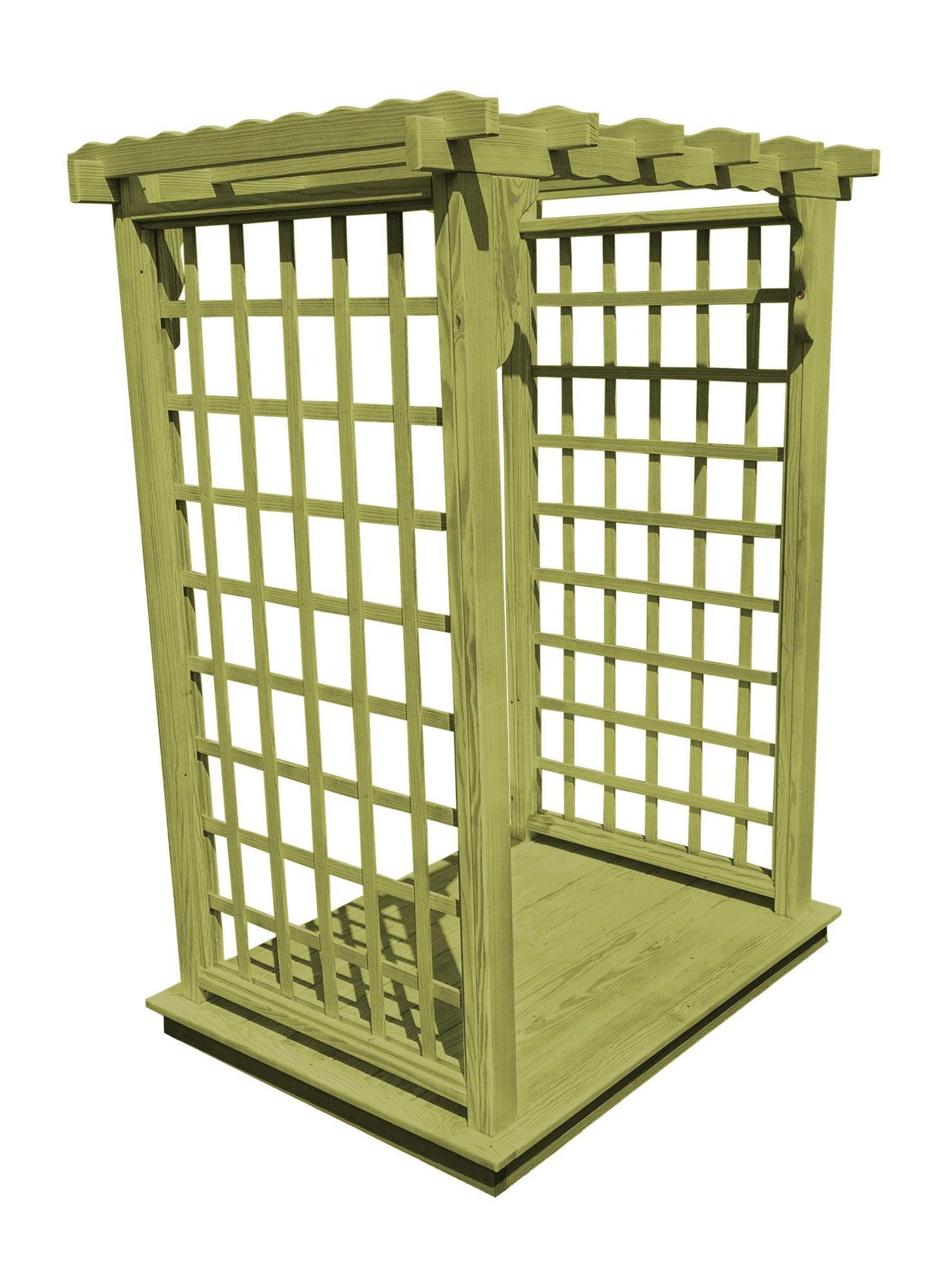 A&L FURNITURE CO. 6' Lexington Pressure Treated Pine Arbor & Deck - LEAD TIME TO SHIP 10 BUSINESS DAYS