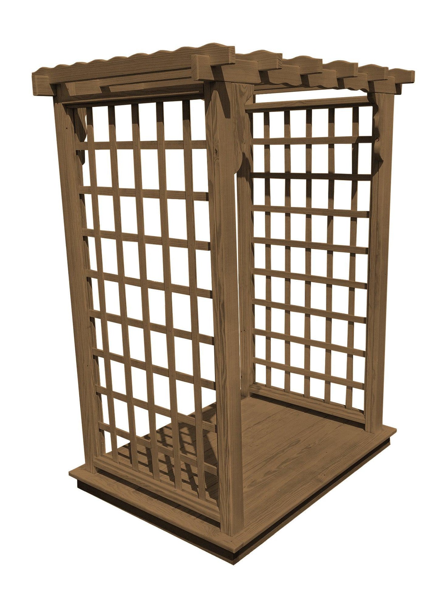 A&L FURNITURE CO. 6' Lexington Pressure Treated Pine Arbor & Deck - LEAD TIME TO SHIP 10 BUSINESS DAYS