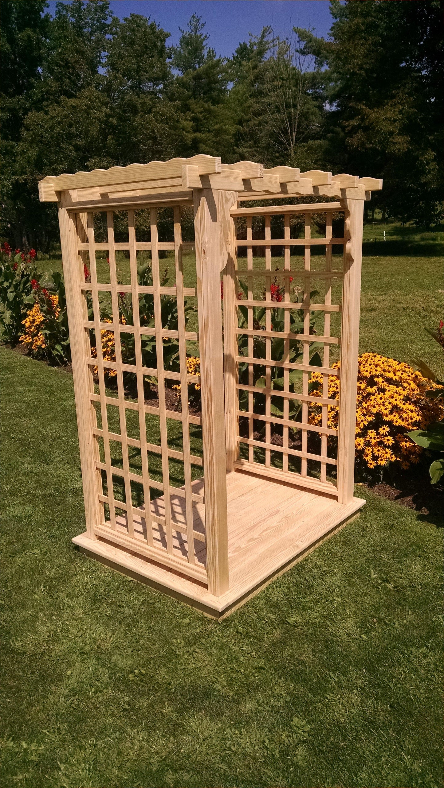 A&L FURNITURE CO. 5' Lexington Pressure Treated Pine Arbor & Deck - LEAD TIME TO SHIP 10 BUSINESS DAYS