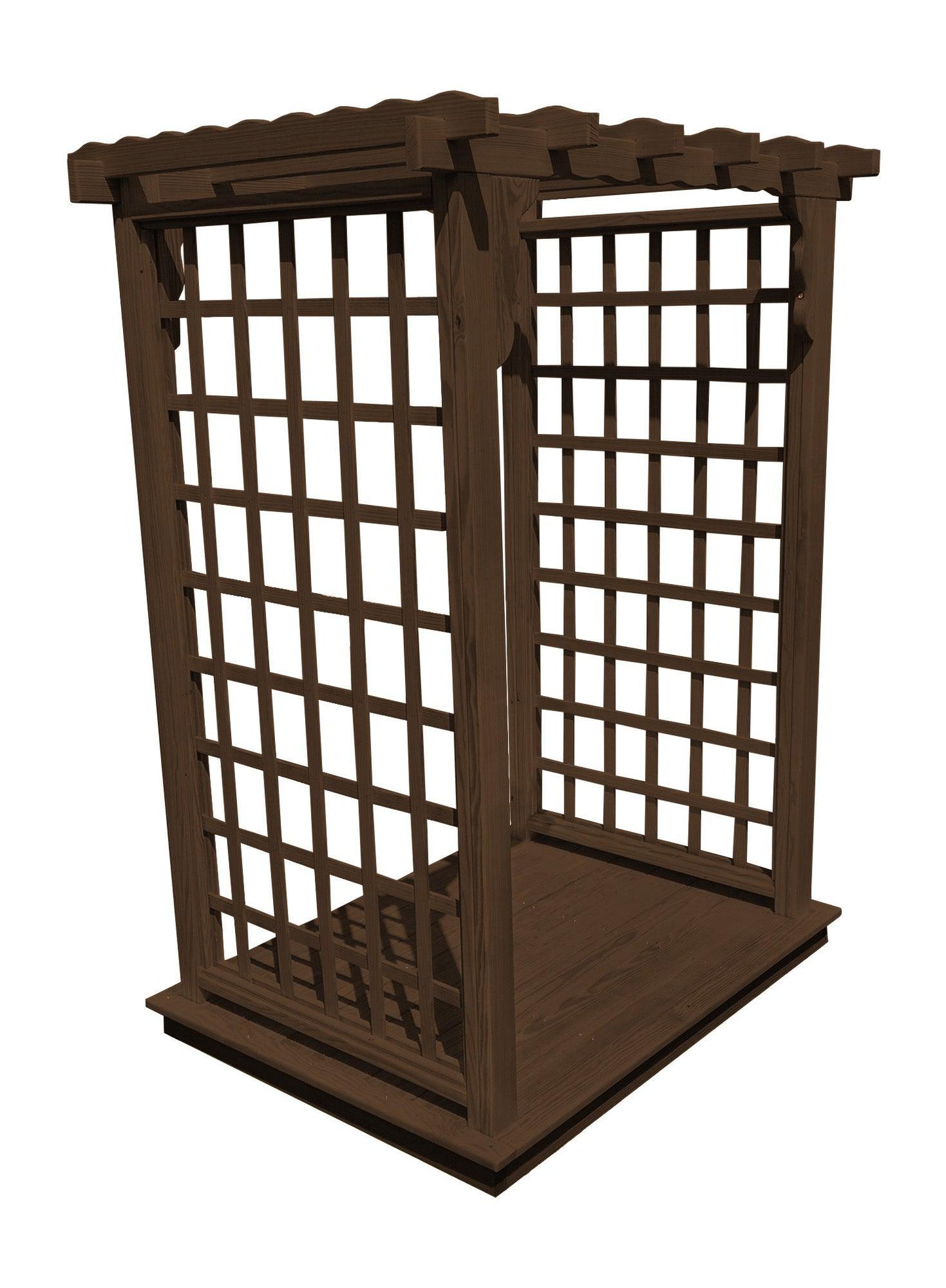A&L FURNITURE CO. 6' Lexington Pressure Treated Pine Arbor & Deck - LEAD TIME TO SHIP 10 BUSINESS DAYS