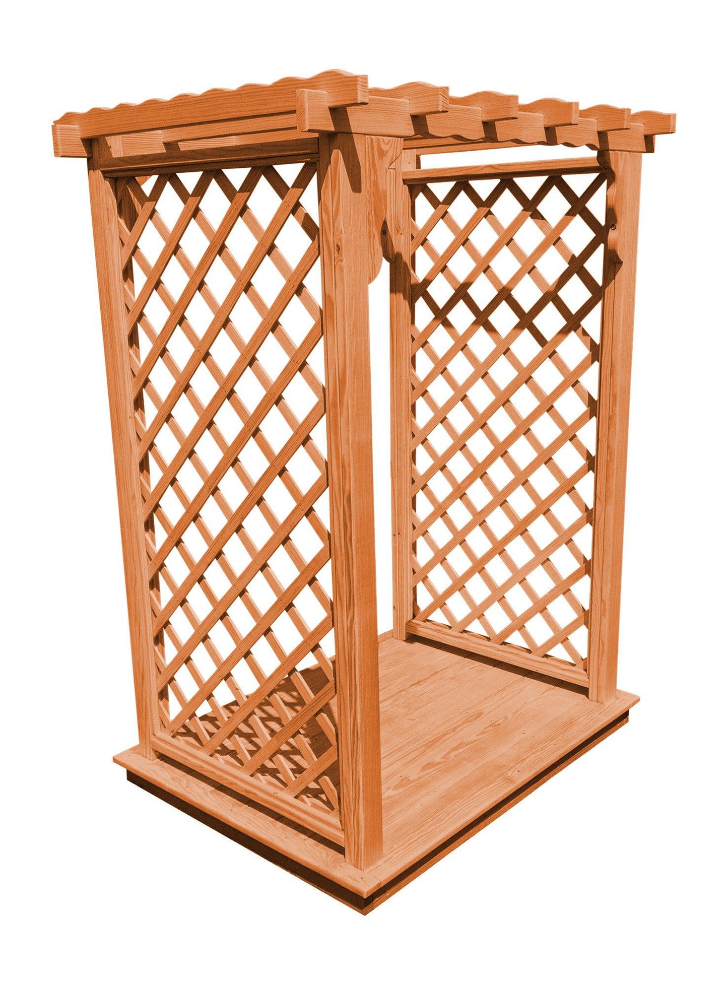 Backyard Crafts 4' Covington Pressure Treated Pine Arbor & Deck - LEAD TIME TO SHIP 10 BUSINESS DAYS