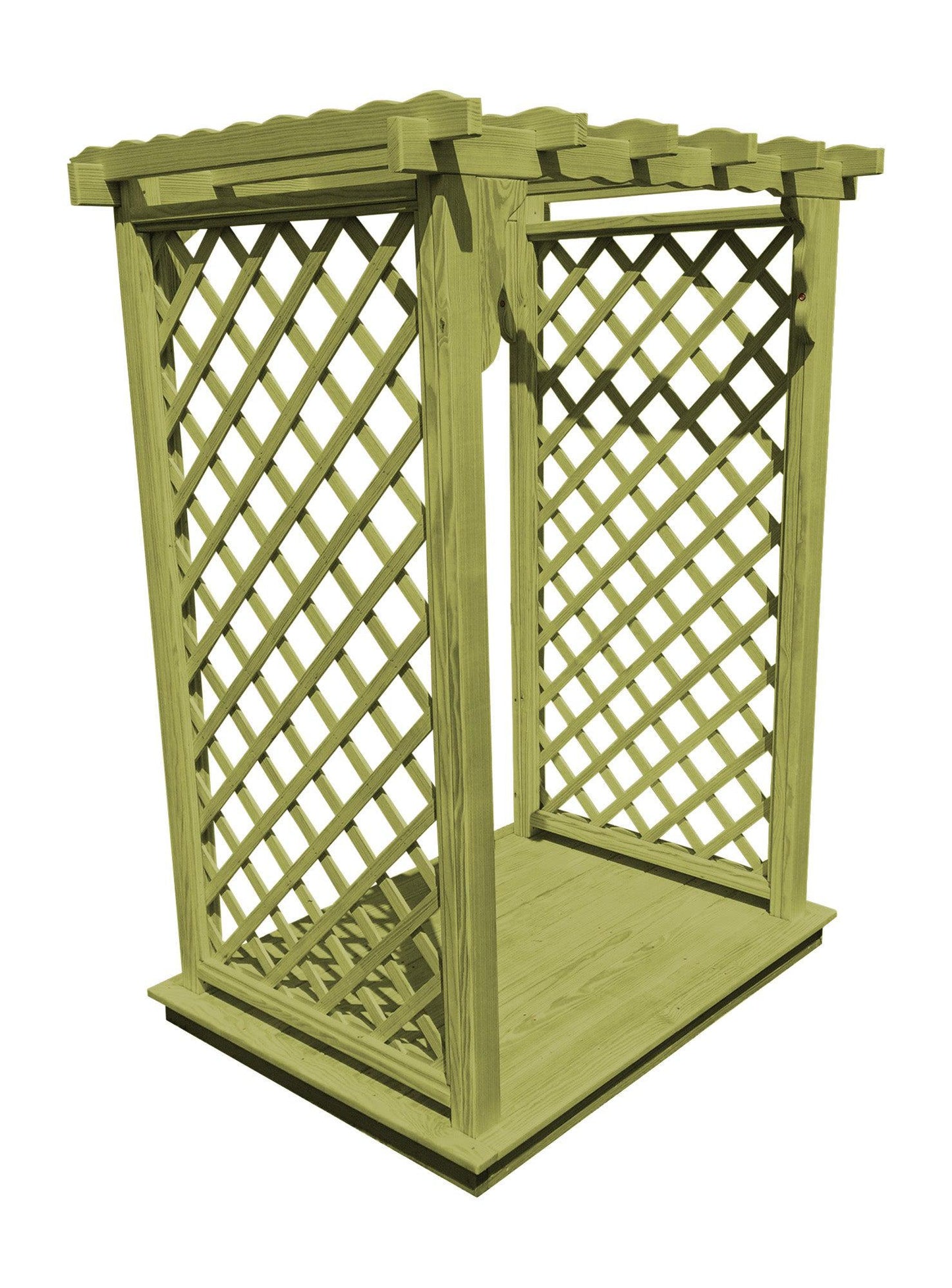Backyard Crafts 4' Covington Pressure Treated Pine Arbor & Deck - LEAD TIME TO SHIP 10 BUSINESS DAYS