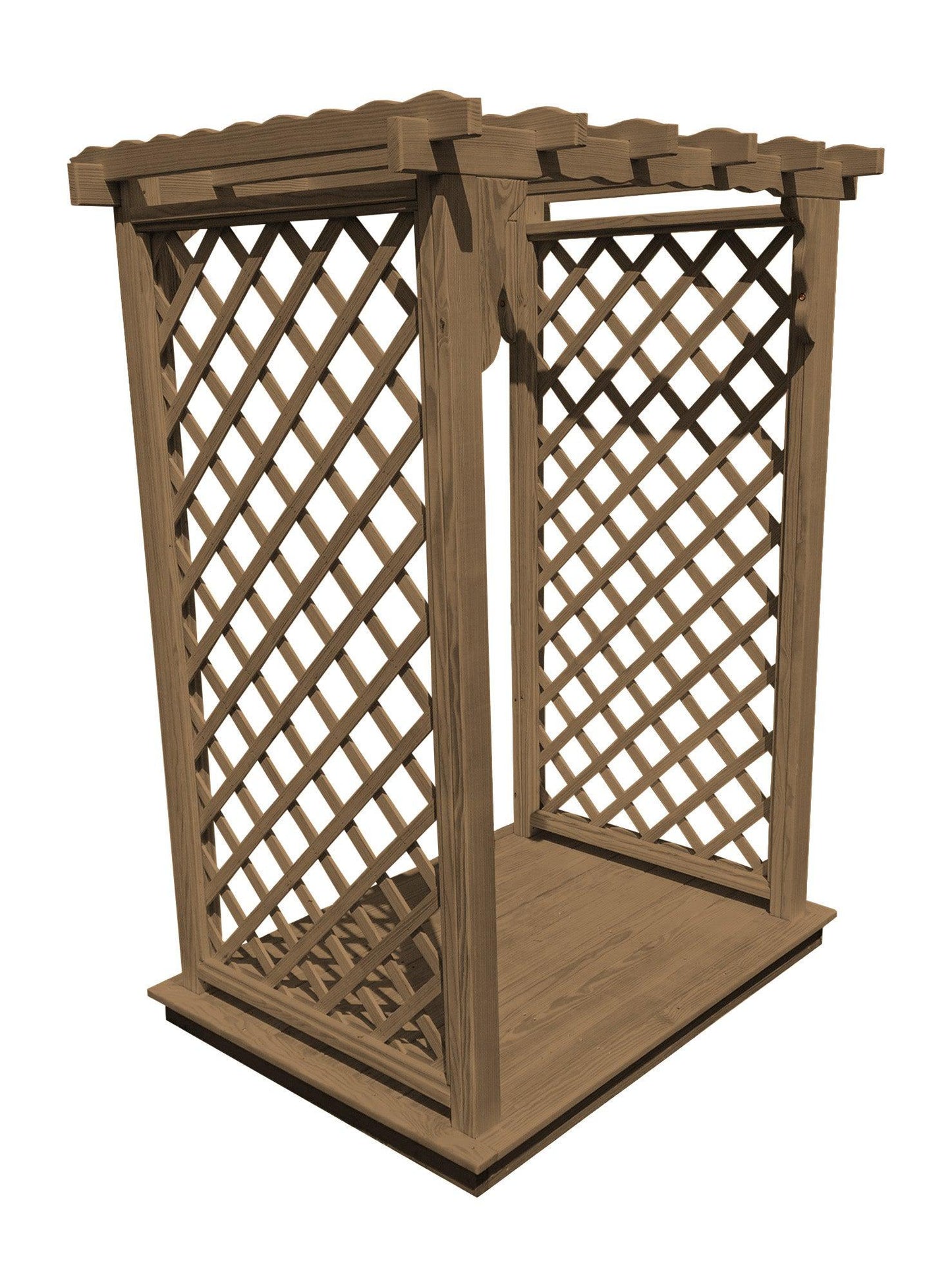 Backyard Crafts 4' Covington Pressure Treated Pine Arbor & Deck - LEAD TIME TO SHIP 10 BUSINESS DAYS