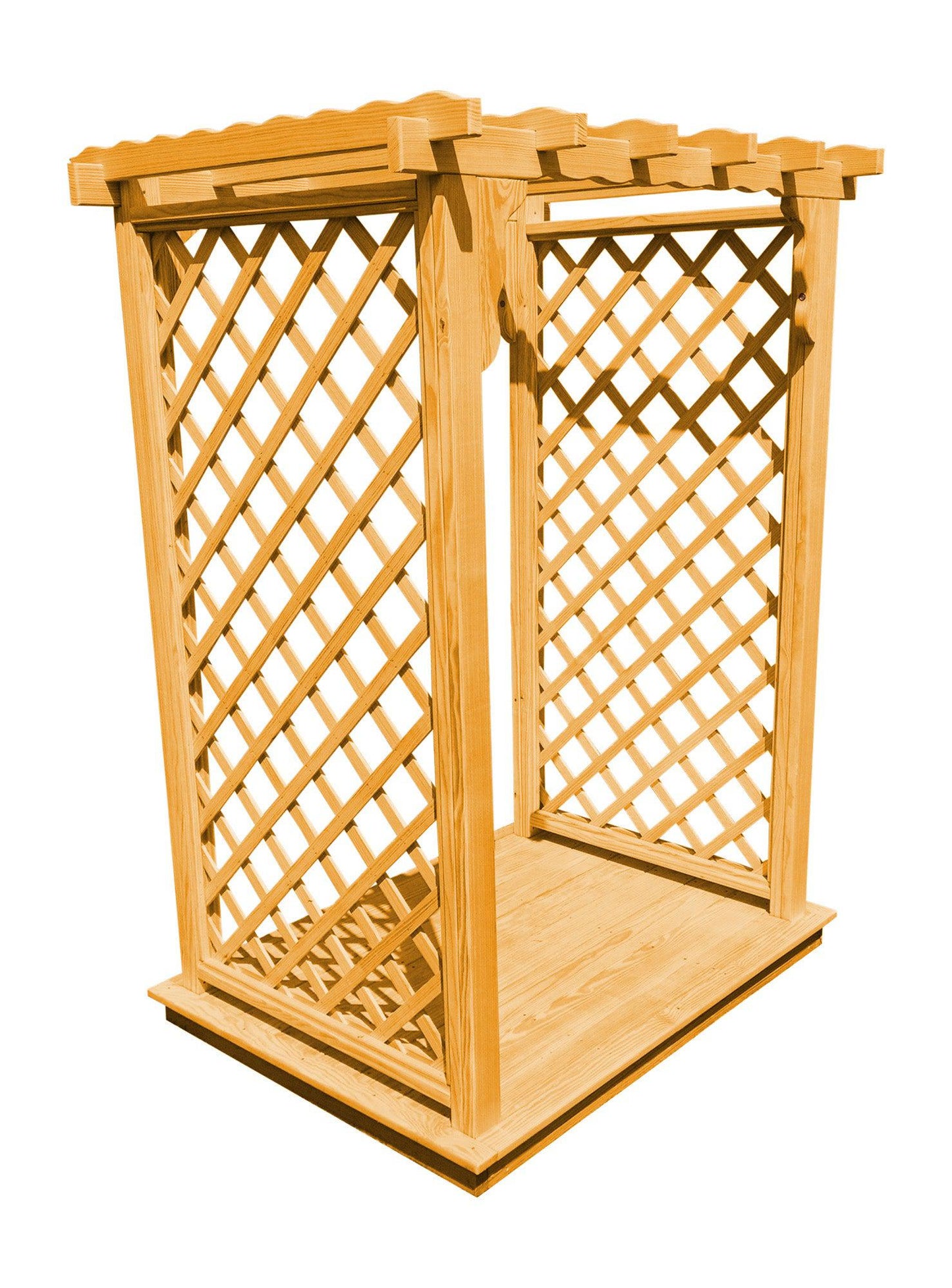 Backyard Crafts 4' Covington Pressure Treated Pine Arbor & Deck - LEAD TIME TO SHIP 10 BUSINESS DAYS
