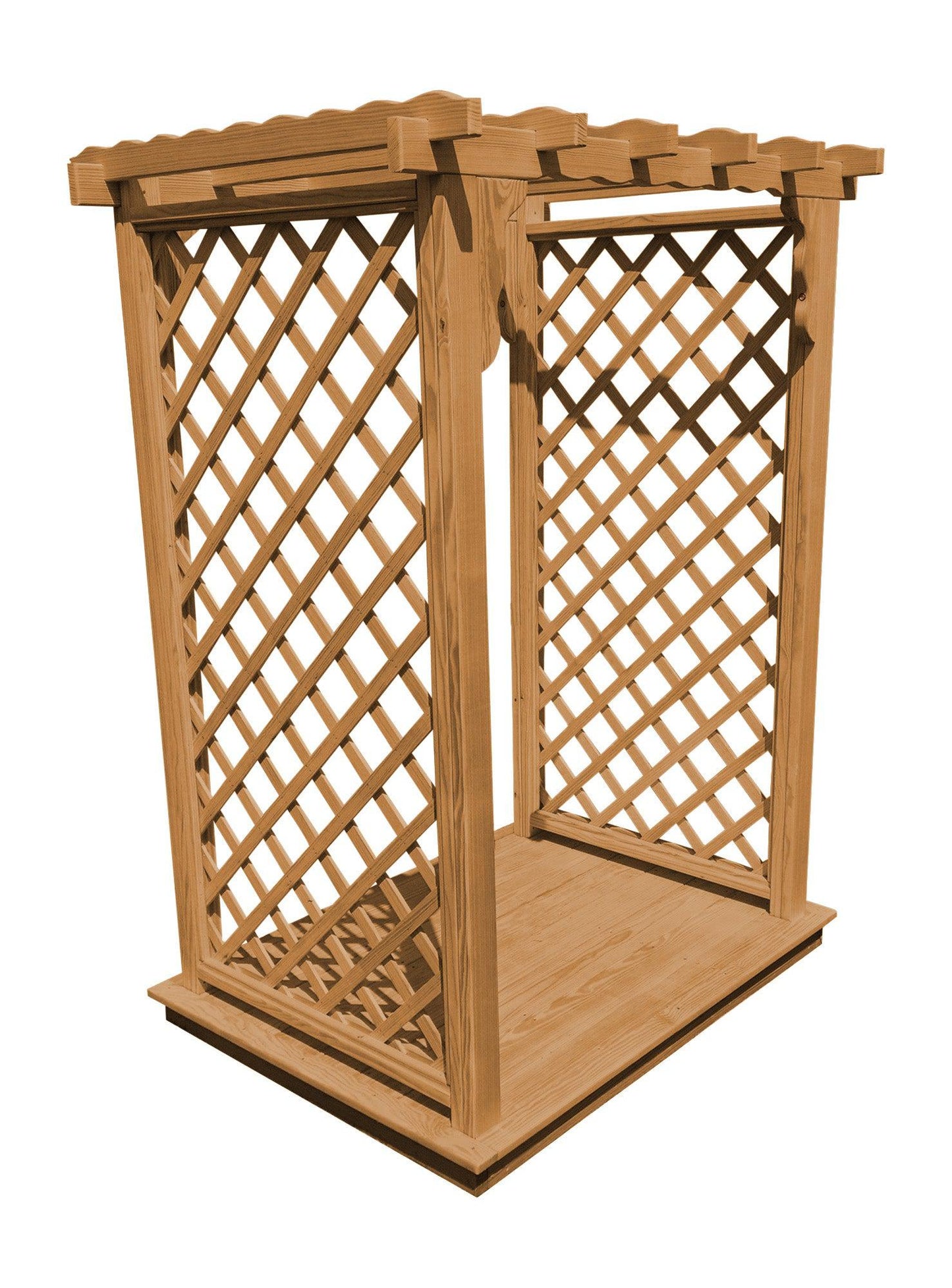 Backyard Crafts 4' Covington Pressure Treated Pine Arbor & Deck - LEAD TIME TO SHIP 10 BUSINESS DAYS