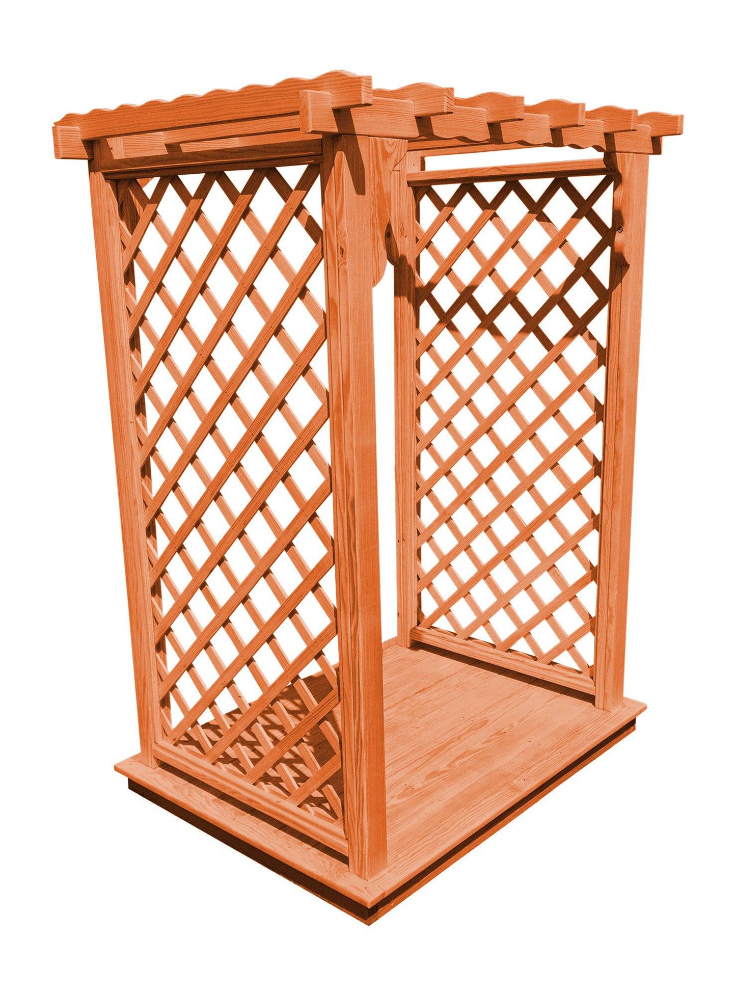 Backyard Crafts 4' Covington Pressure Treated Pine Arbor & Deck - LEAD TIME TO SHIP 10 BUSINESS DAYS